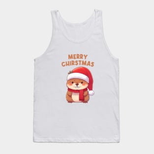 Merry Christmas Funny Marmot Tank Top